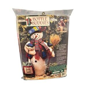 DIMENSIONS Bottle Buddies Mr. Chilly Snowman Craft Project Kit 18097‎ Vintage